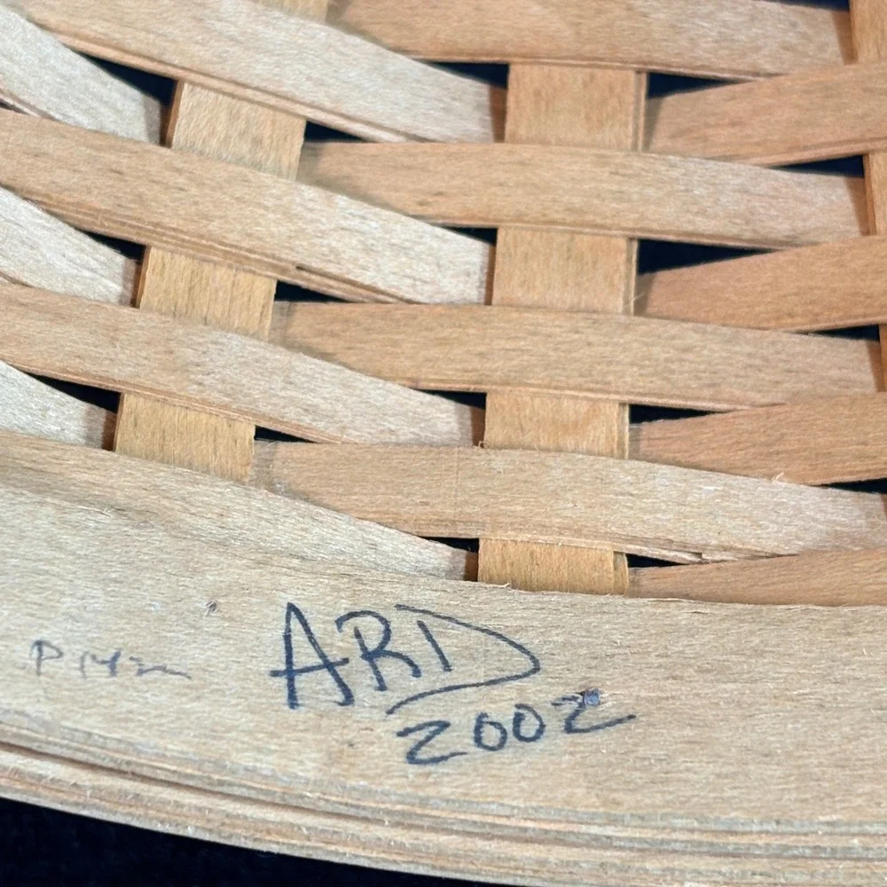 Longaberger 9-inch Bowl Basket 12785 Navy Liner Protector Lid 2002 USA Handwoven